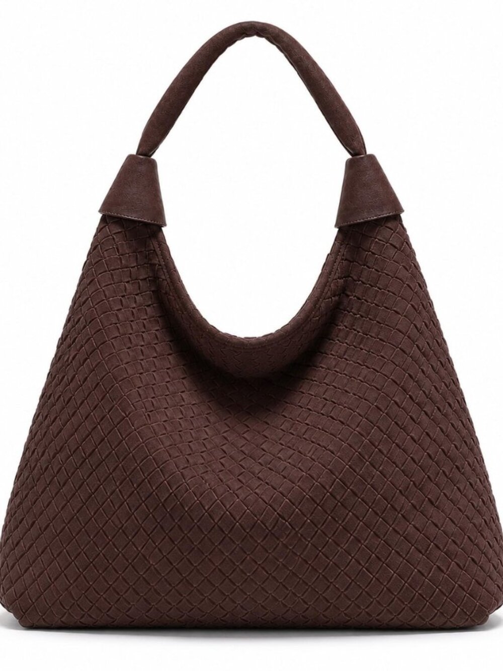 Women’s Oversized Suede Tote Bag, Woven Slouchy Hobo Purse Satchel Handbags